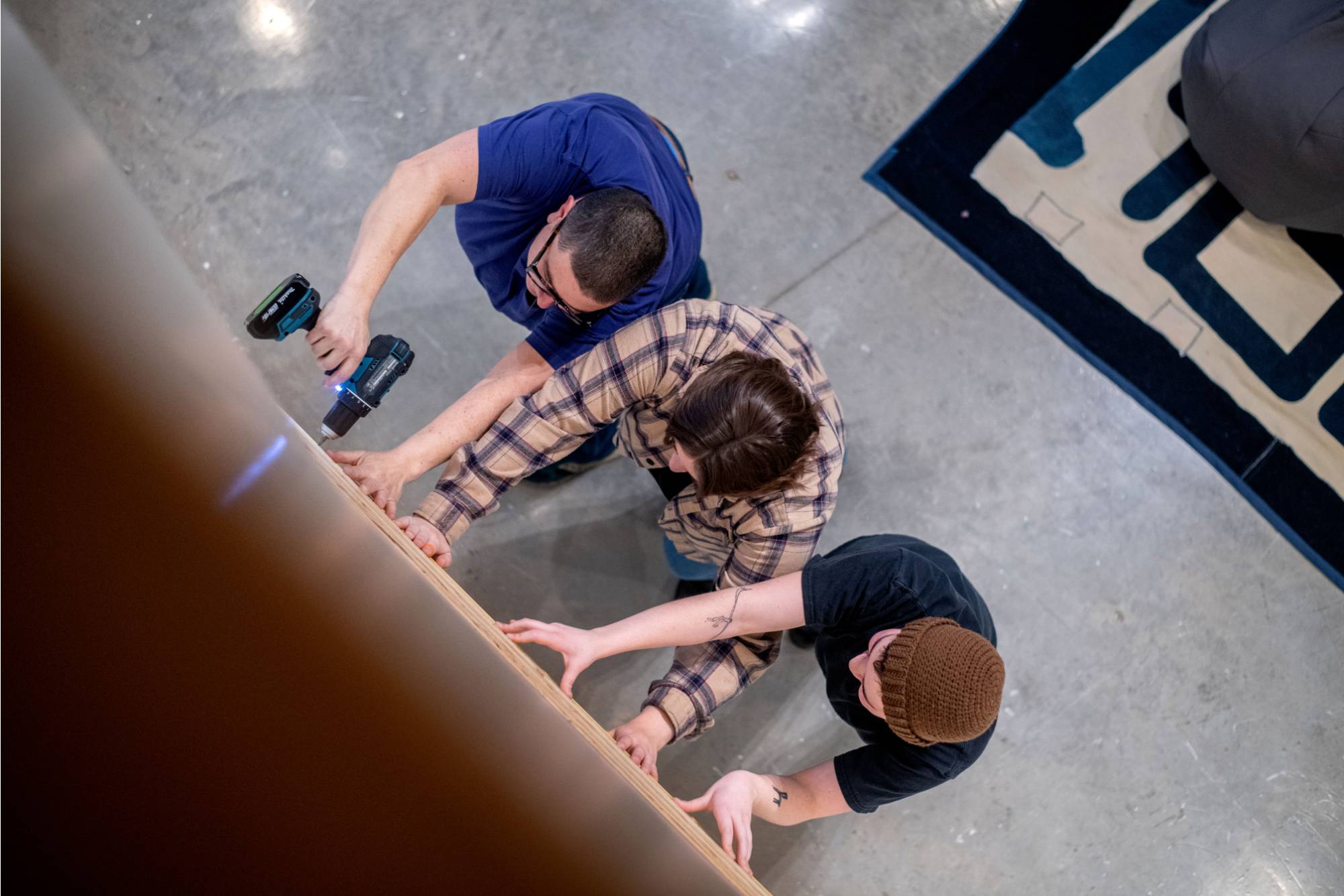 Students Installing Artwork